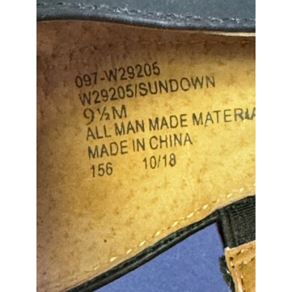 White Mountain Womens 9.5M black Sundown Leather Open Toe Casual Ankle Strap 2" - Picture 6 of 16